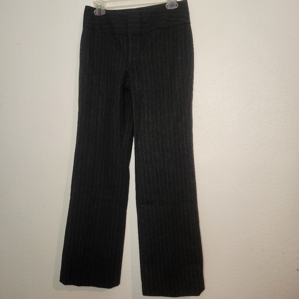 Banana Republic Women's Harrison Fit Wide Leg Pinstripe Pants Size 2 Gray